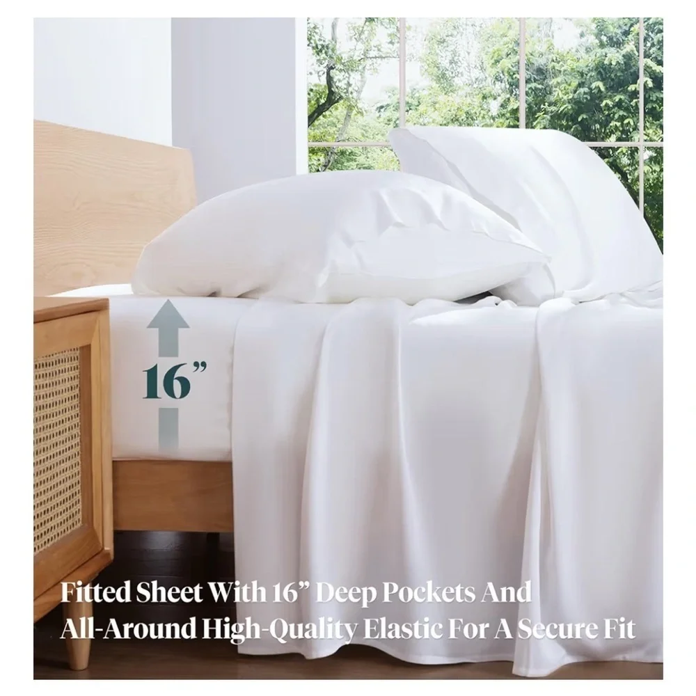 Luxury Bamboo White Sheet Set 072